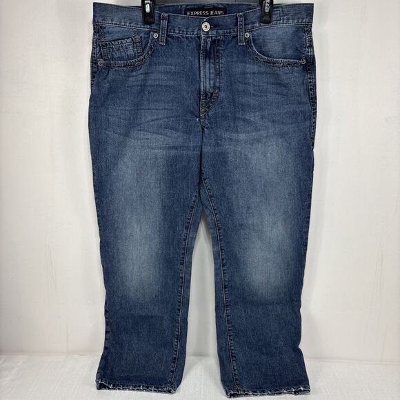 Express Jeans Men's Size‎ 38x30 Blake Loose Fit Straight Leg Medium Wash Jeans - Picture 1 of 15